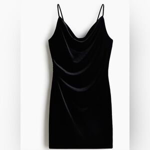 H&M•DRAPED STRAPPY DRESS VELVET•Size XS•NWT